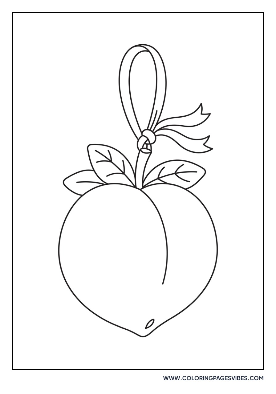 Hanging Peach Ornament