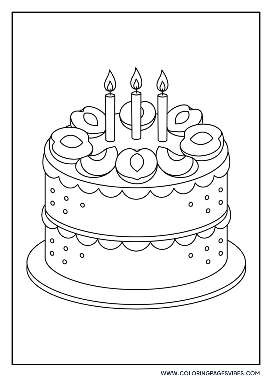 Peach Cake with Candles