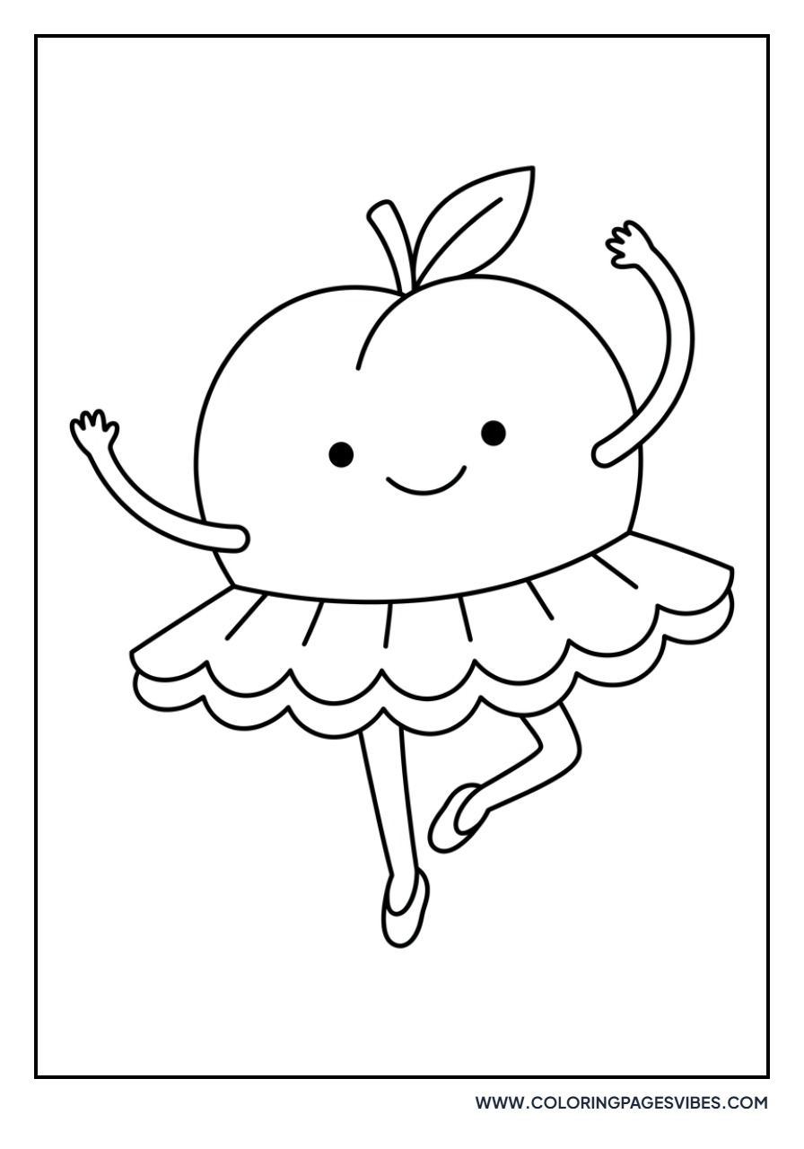 Peach Character Dancing