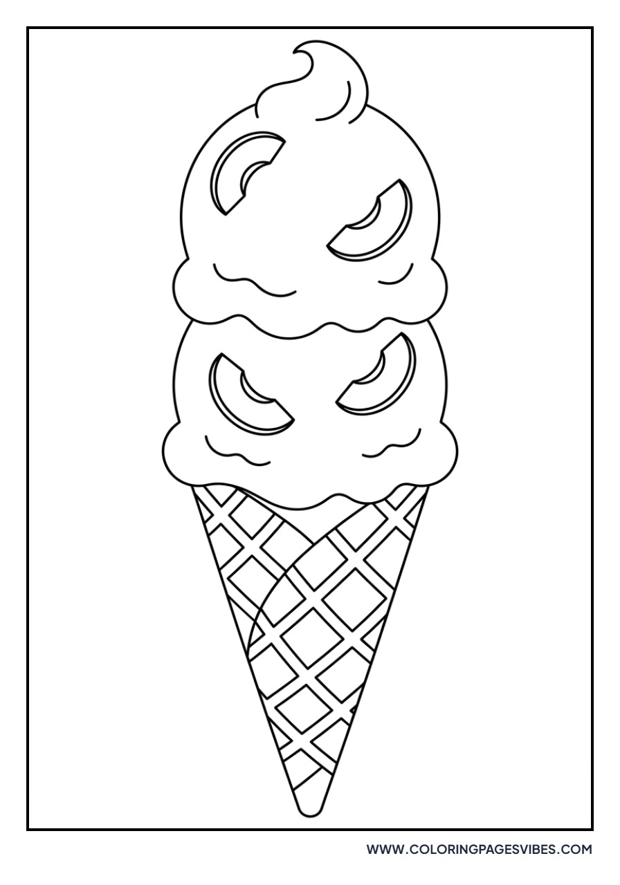 Peach Ice Cream Cone