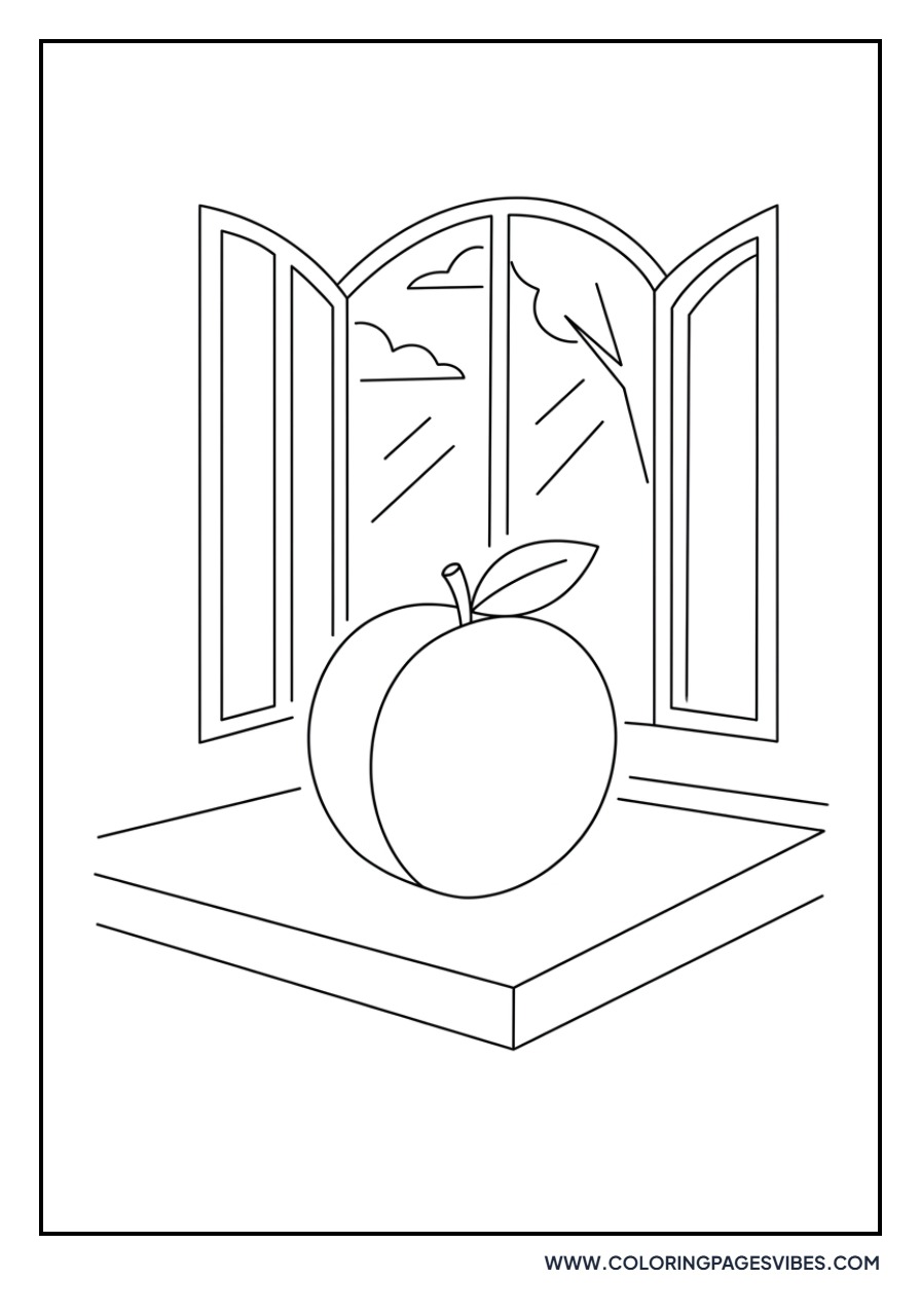 Peach on Kitchen Counter