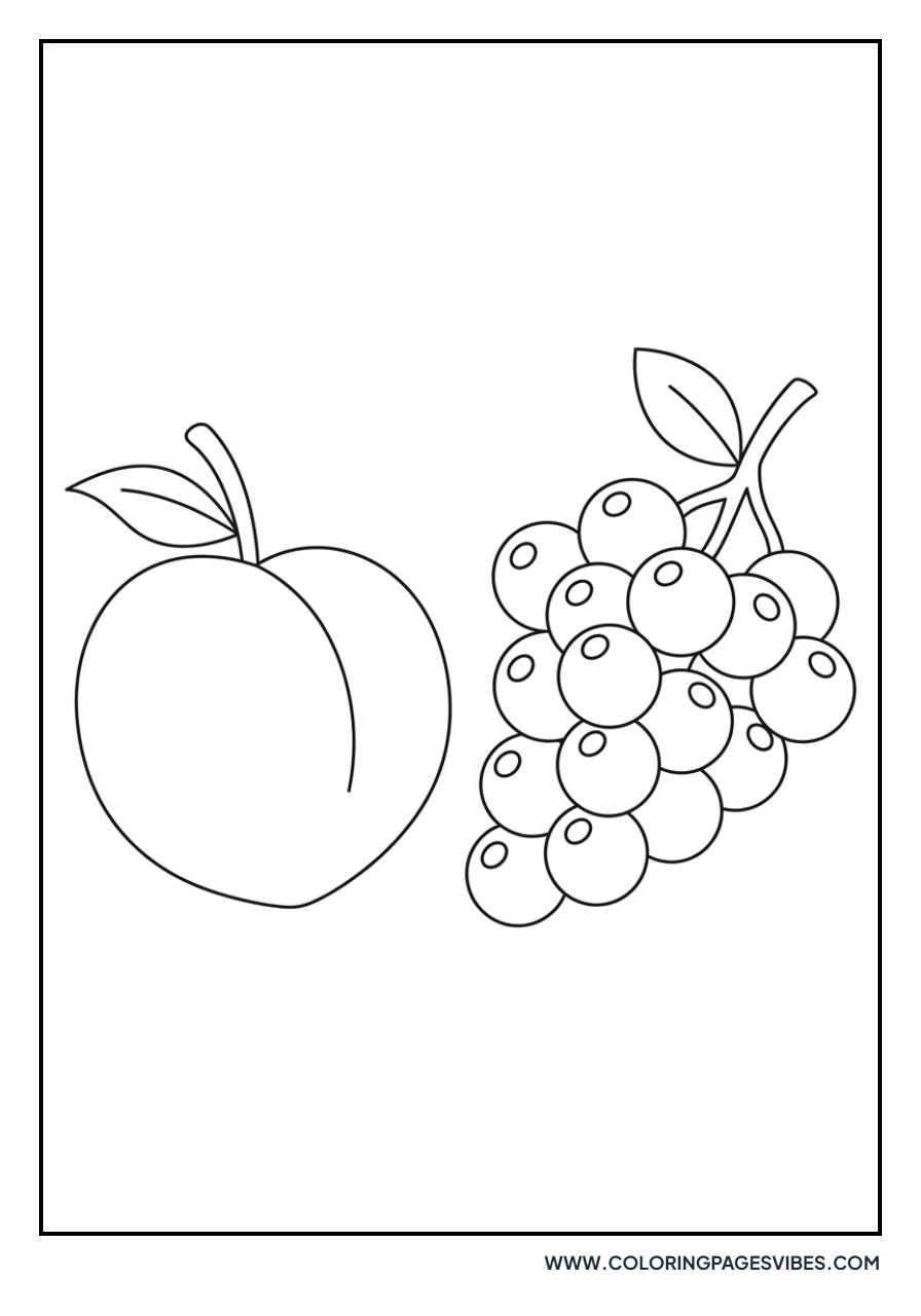 Peach with Grapes