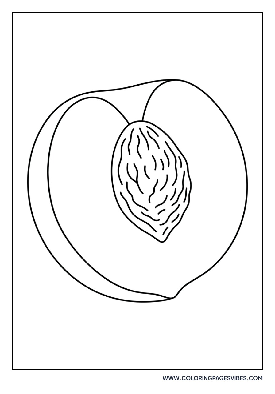 Realistic Peach with Pit