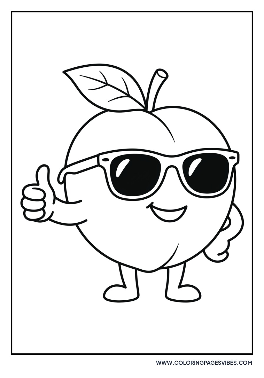 Smiling Peach with Sunglasses