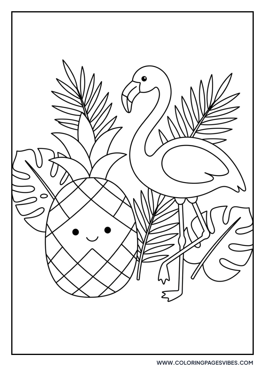 Pineapple and Flamingo Pair