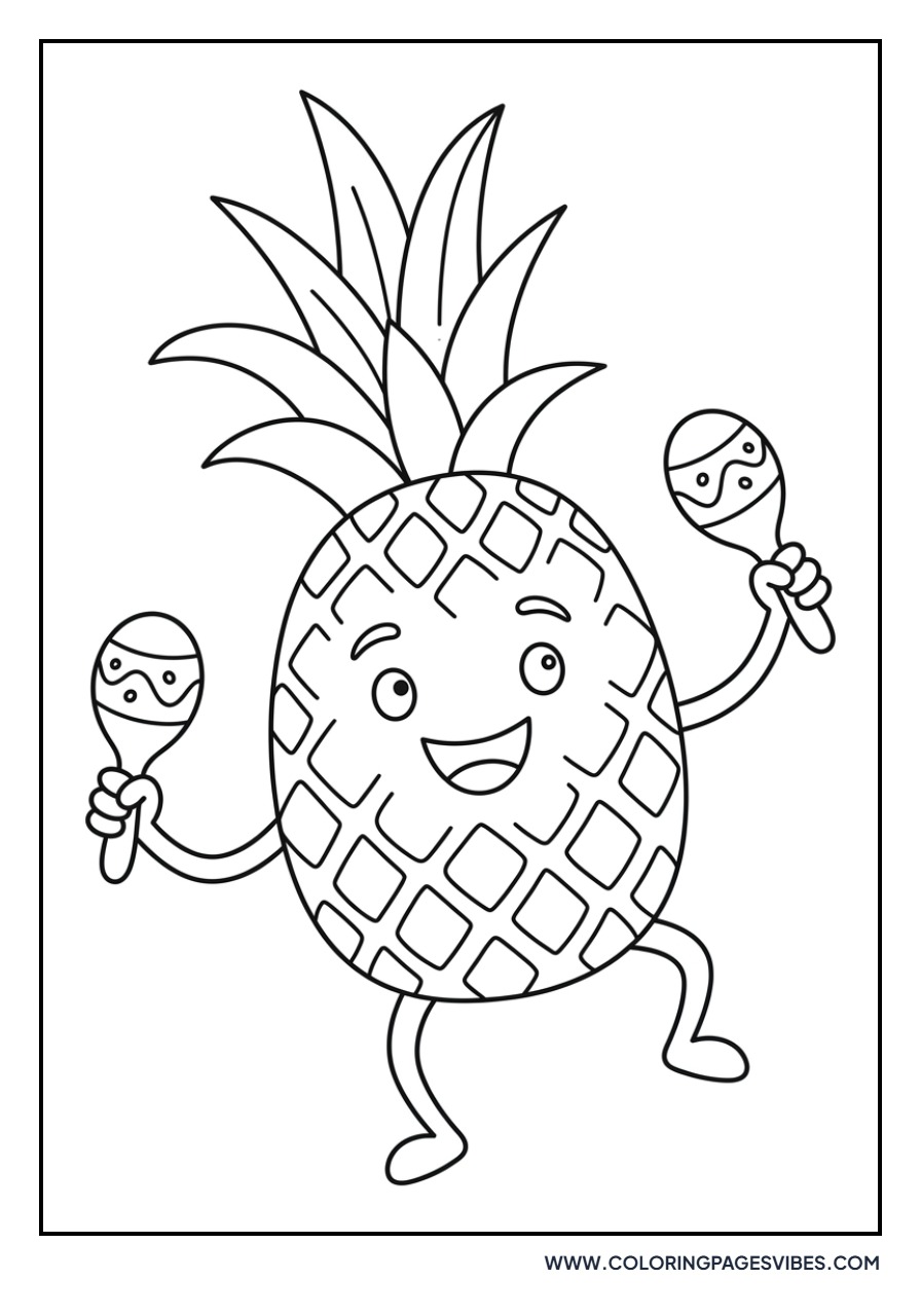 Pineapple Dancing with Maracas