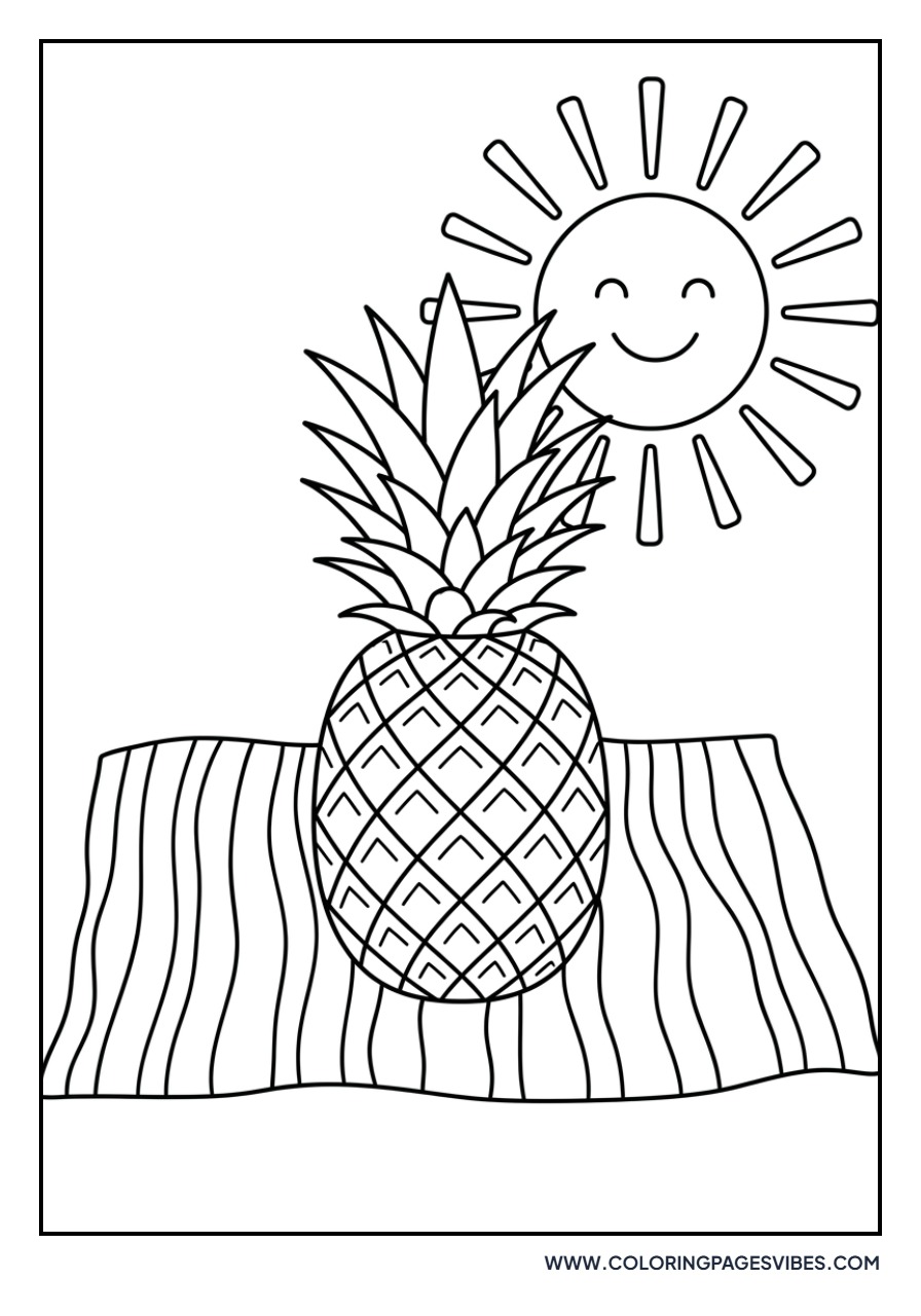 Pineapple on a Beach Towel