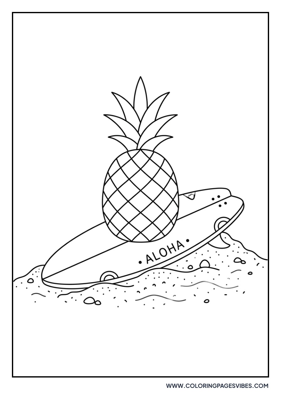Pineapple on a Surfboard