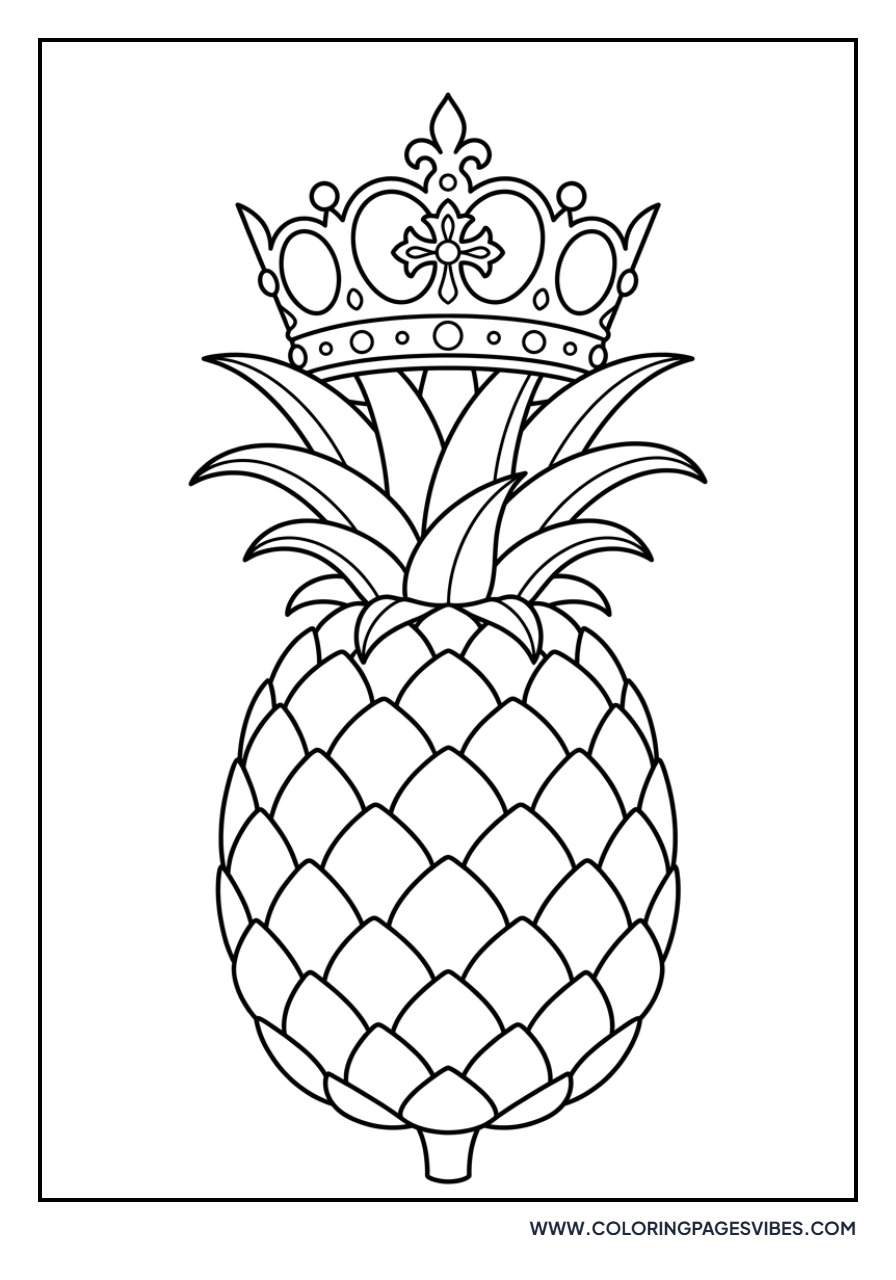 Pineapple Wearing a Crown