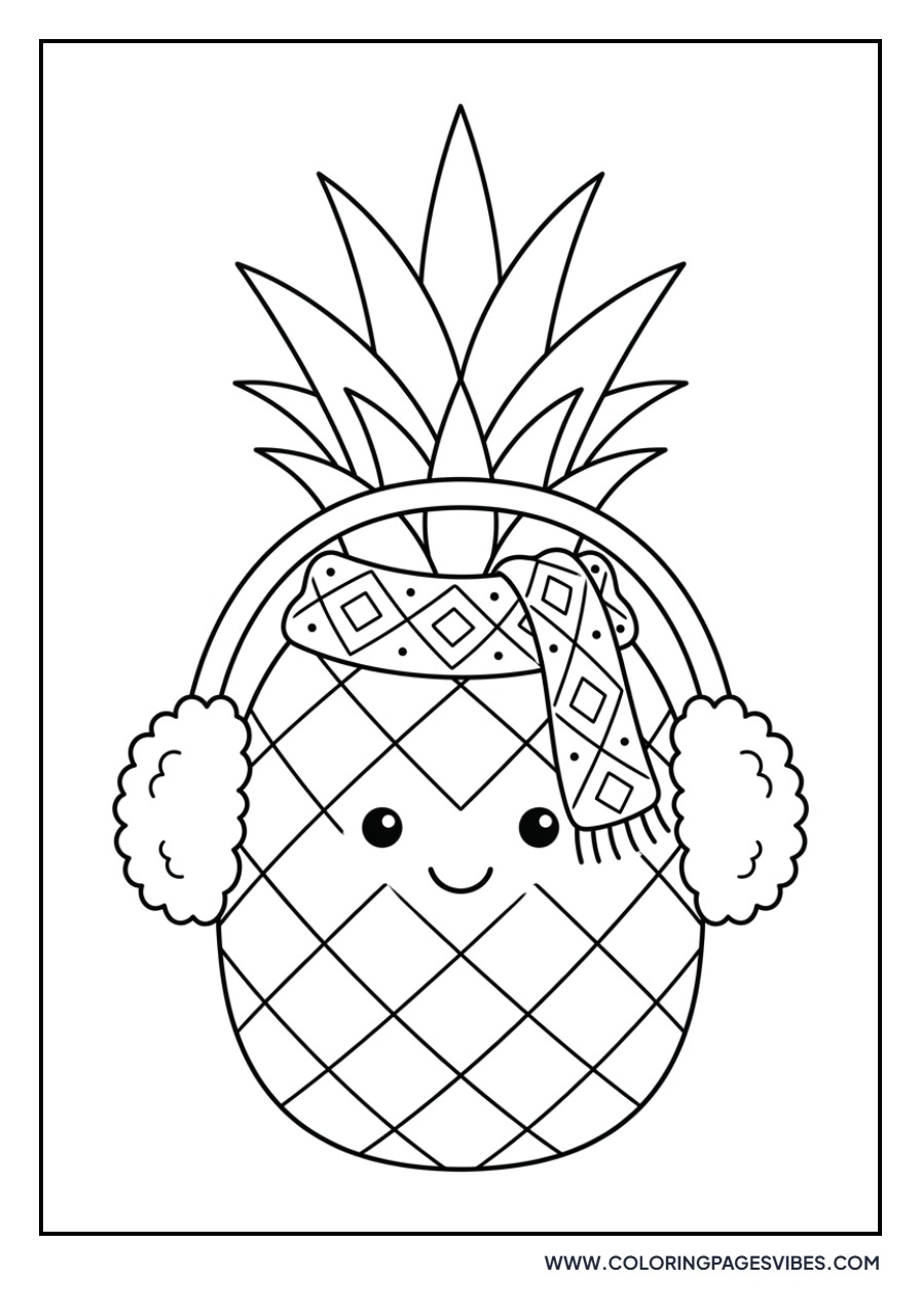 Pineapple Wearing a Scarf