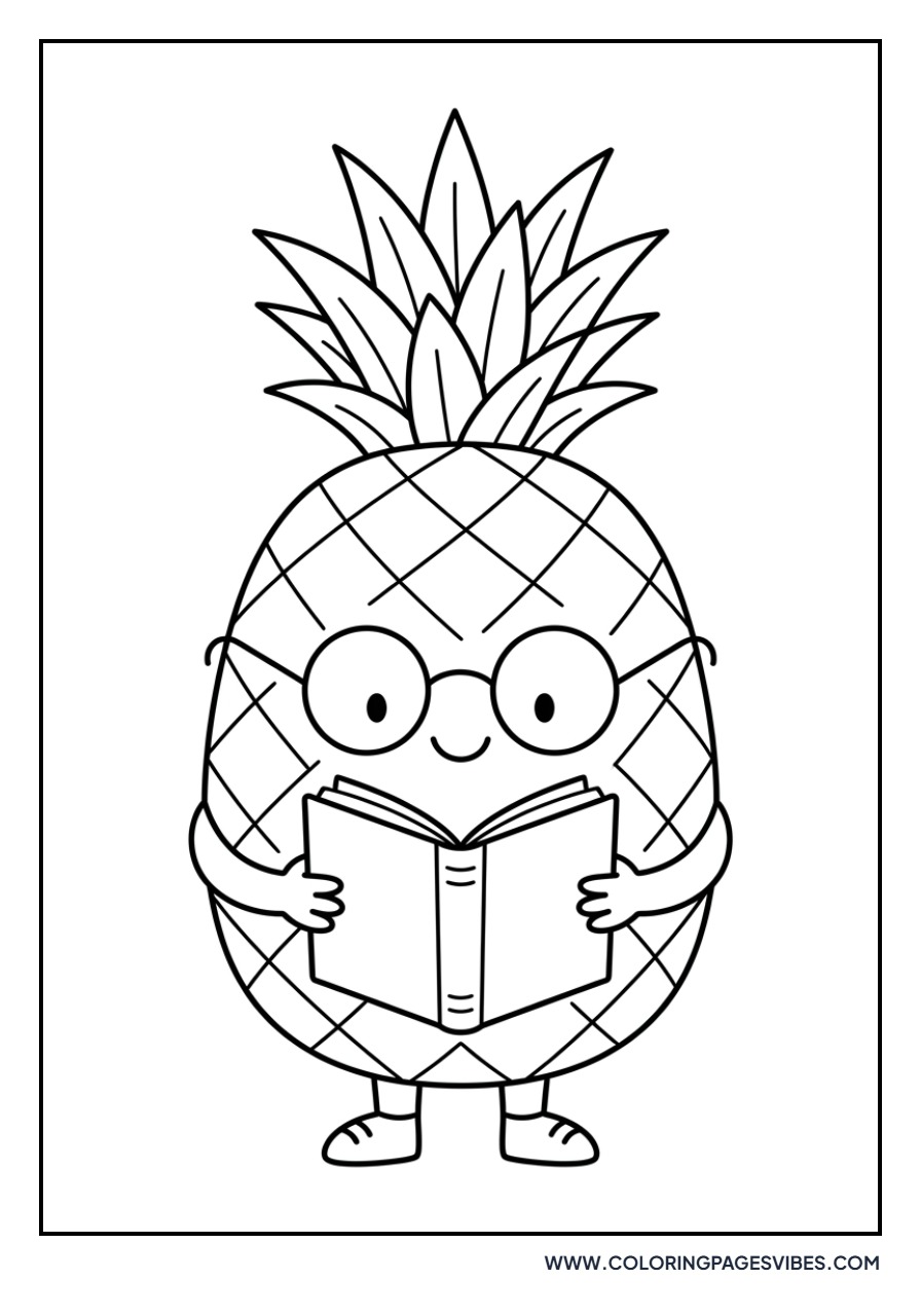 Pineapple with a Book