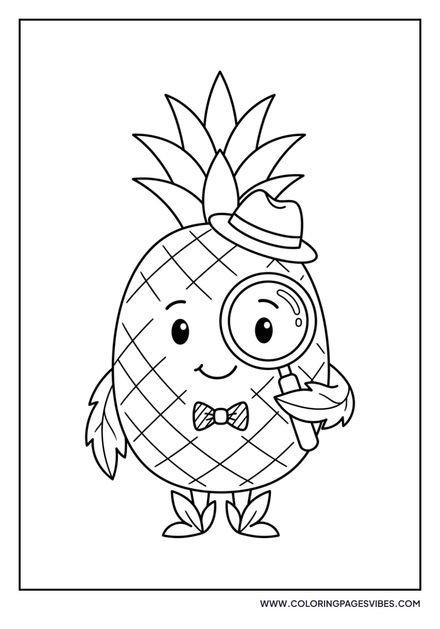 Pineapple with a Magnifying Glass