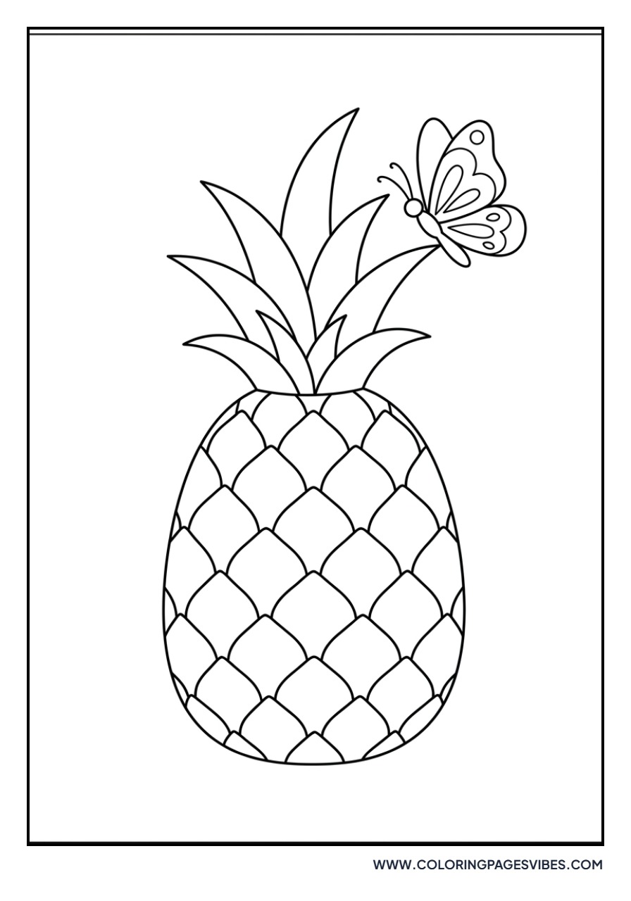 Pineapple with Butterfly