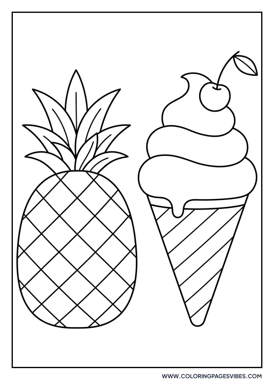 Pineapple with Ice Cream