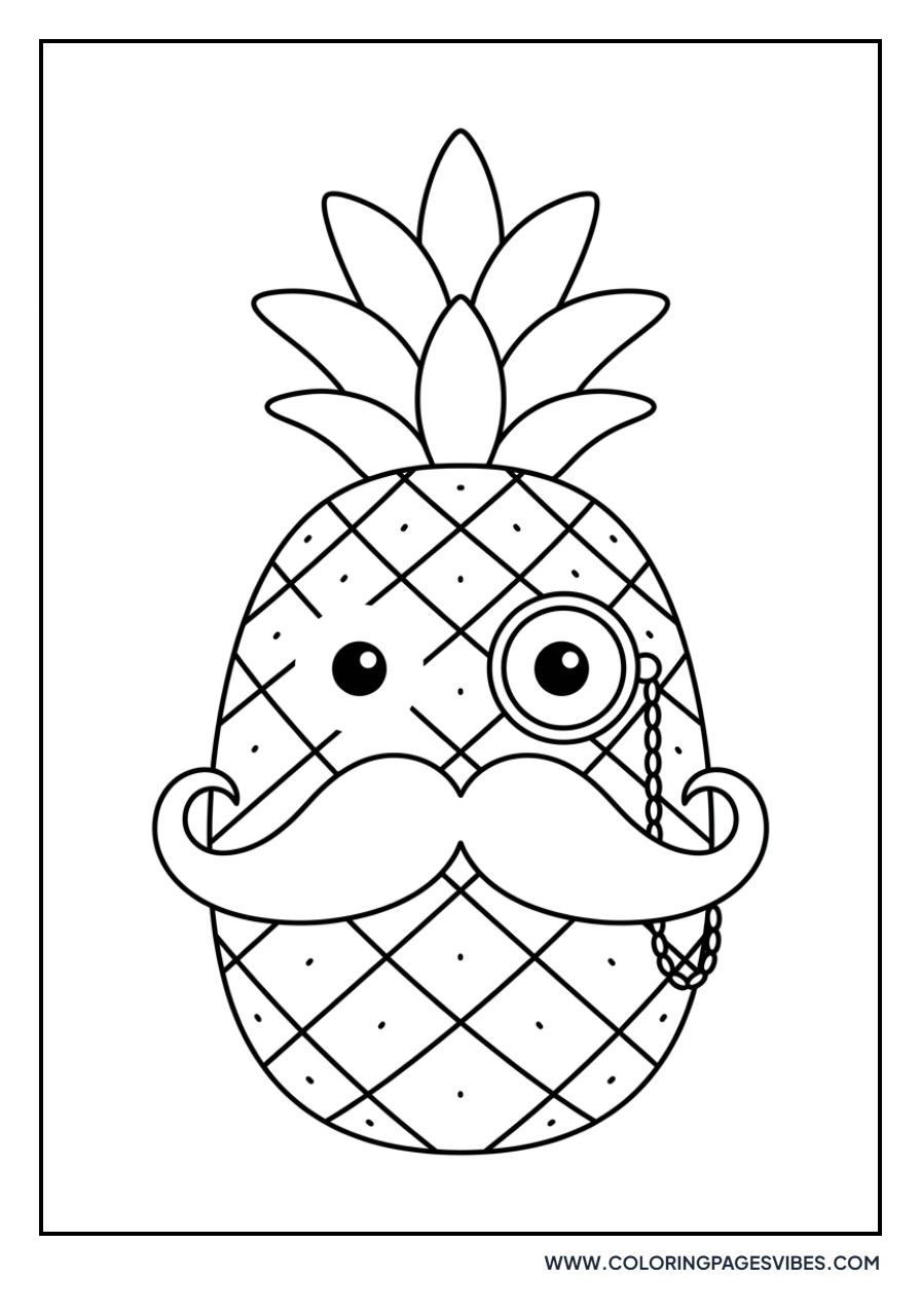 Pineapple with Mustache