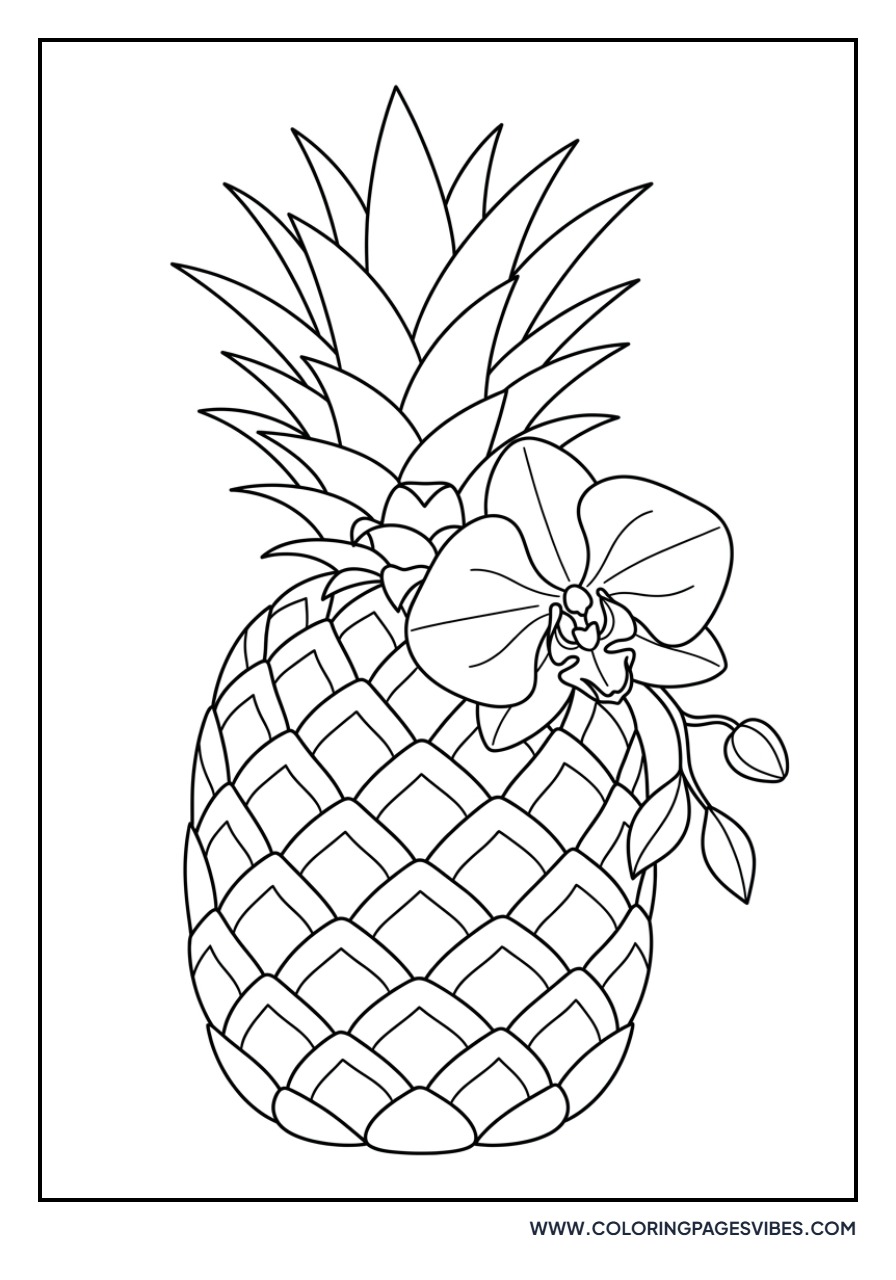 Pineapple with Orchid