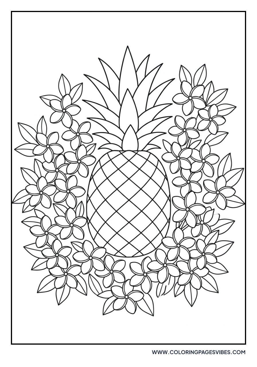 Pineapple with Plumeria