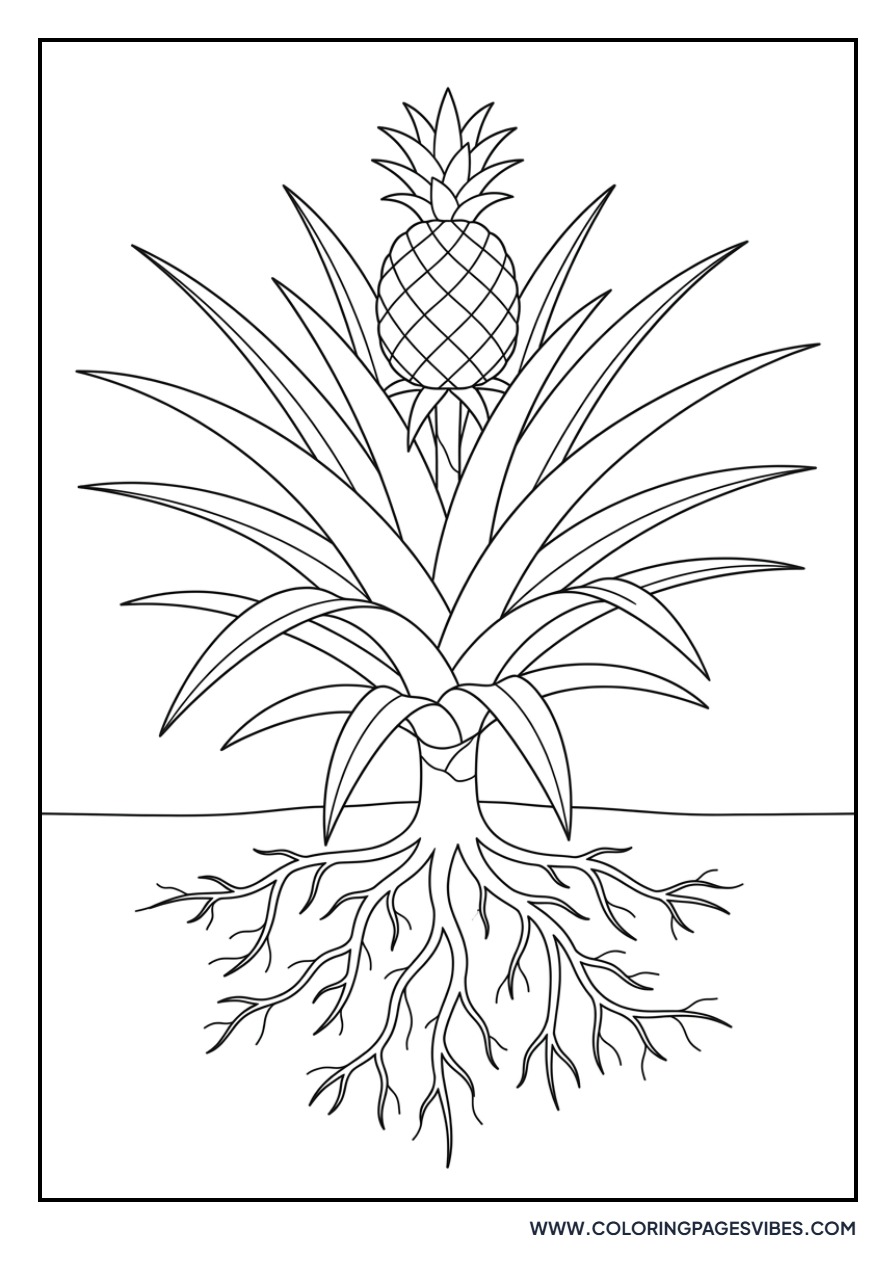 Pineapple with Roots