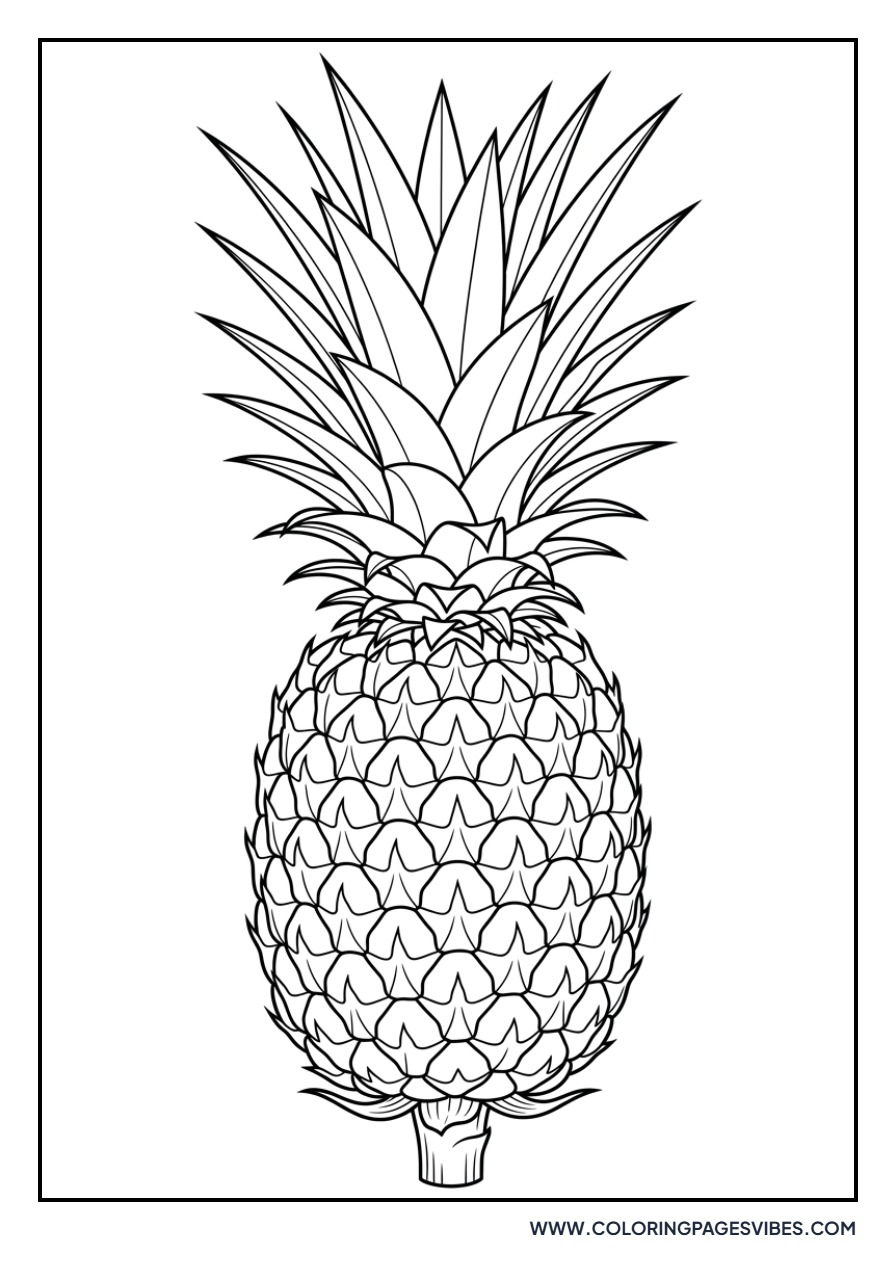 Realistic Botanical Pineapple