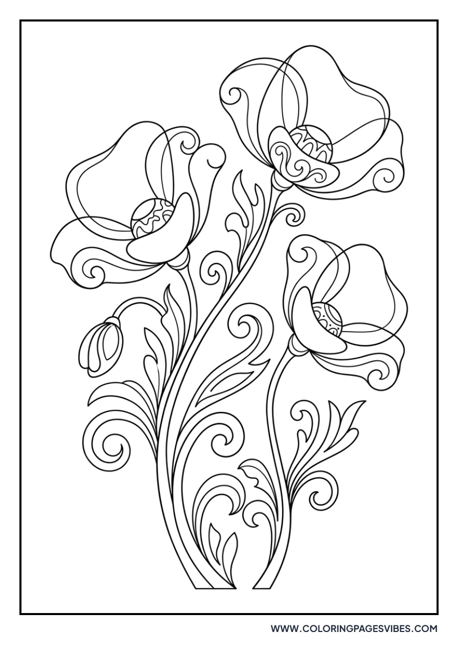 Abstract Poppy Swirls