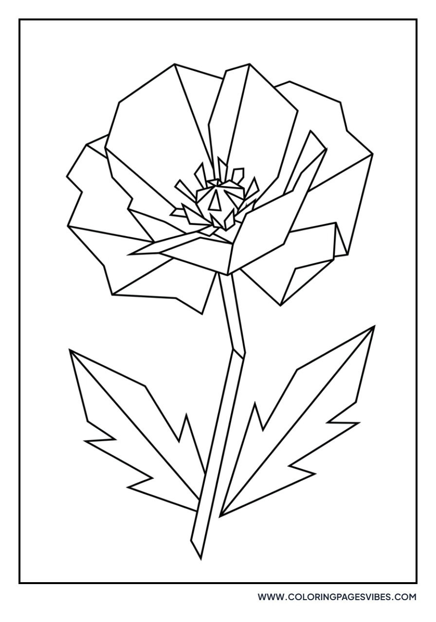 Geometric Poppy Bloom