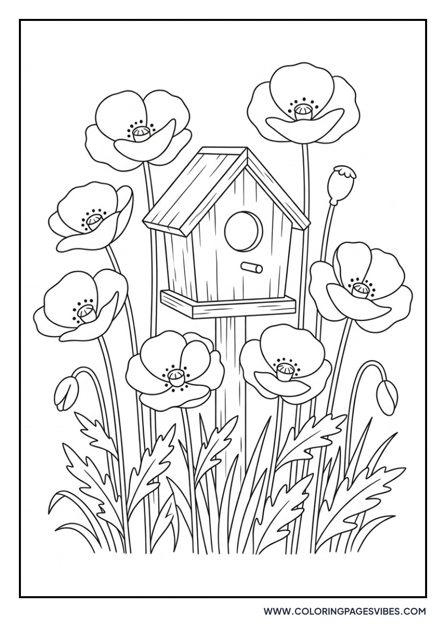 Poppy and Birdhouse
