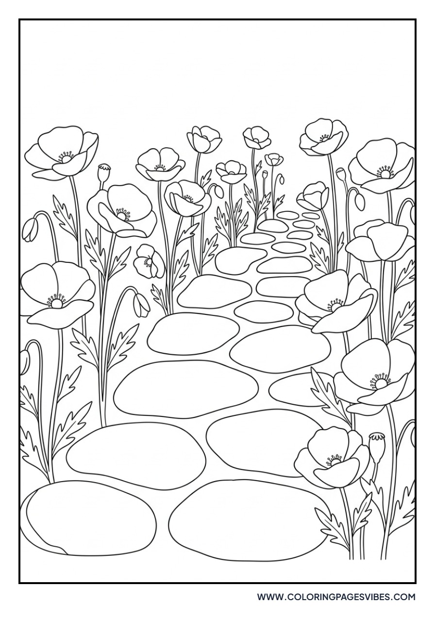 Poppy and Stone Path