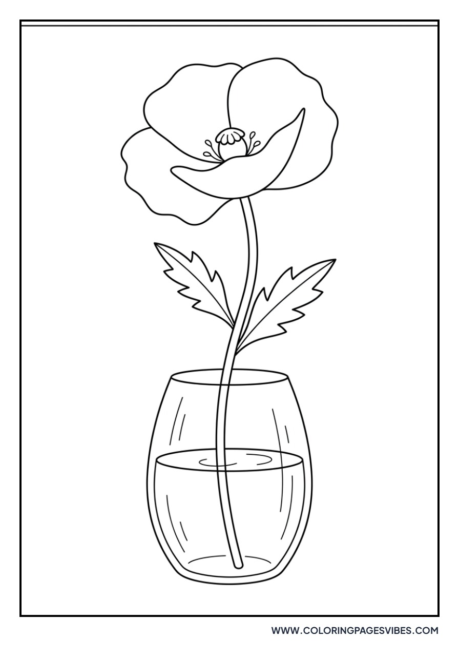Poppy in a Glass Vase