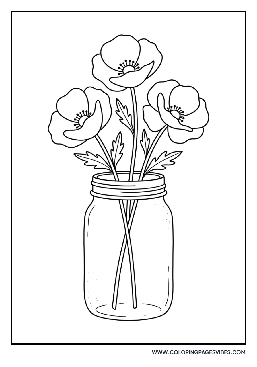 Poppy in a Mason Jar