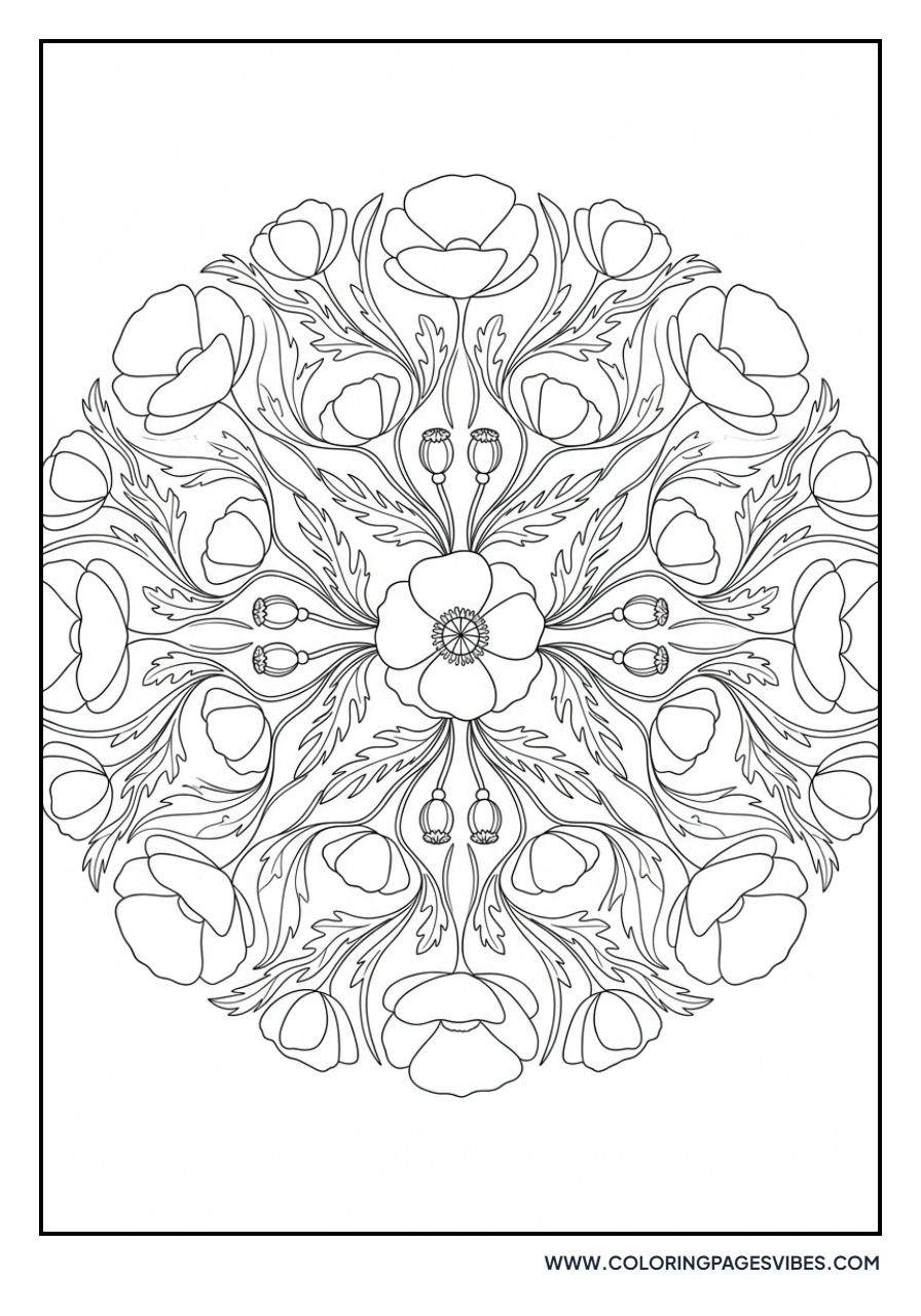 Poppy Mandala Design
