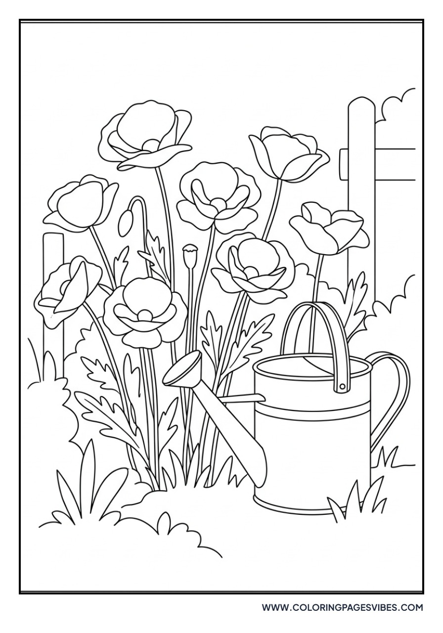 Poppy with Watering Can