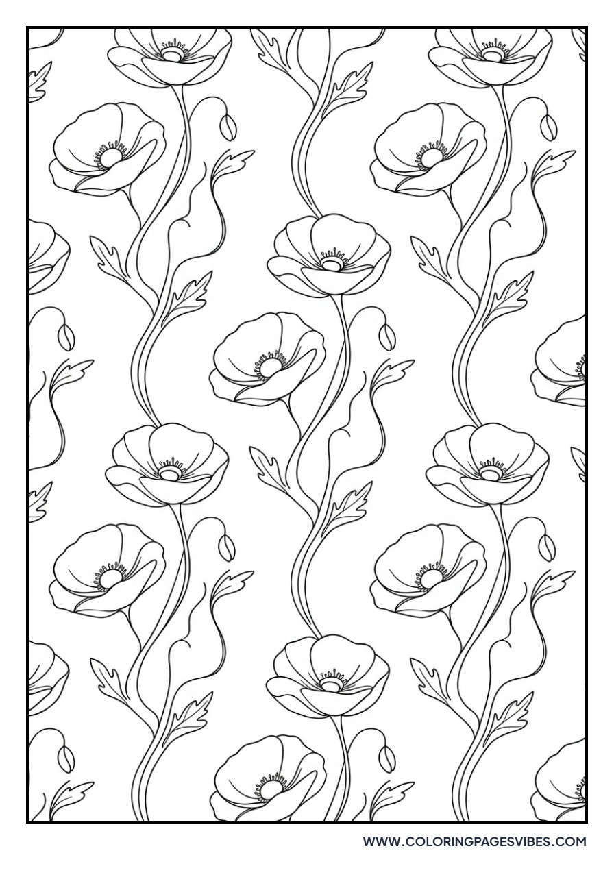 Stylized Poppy Pattern