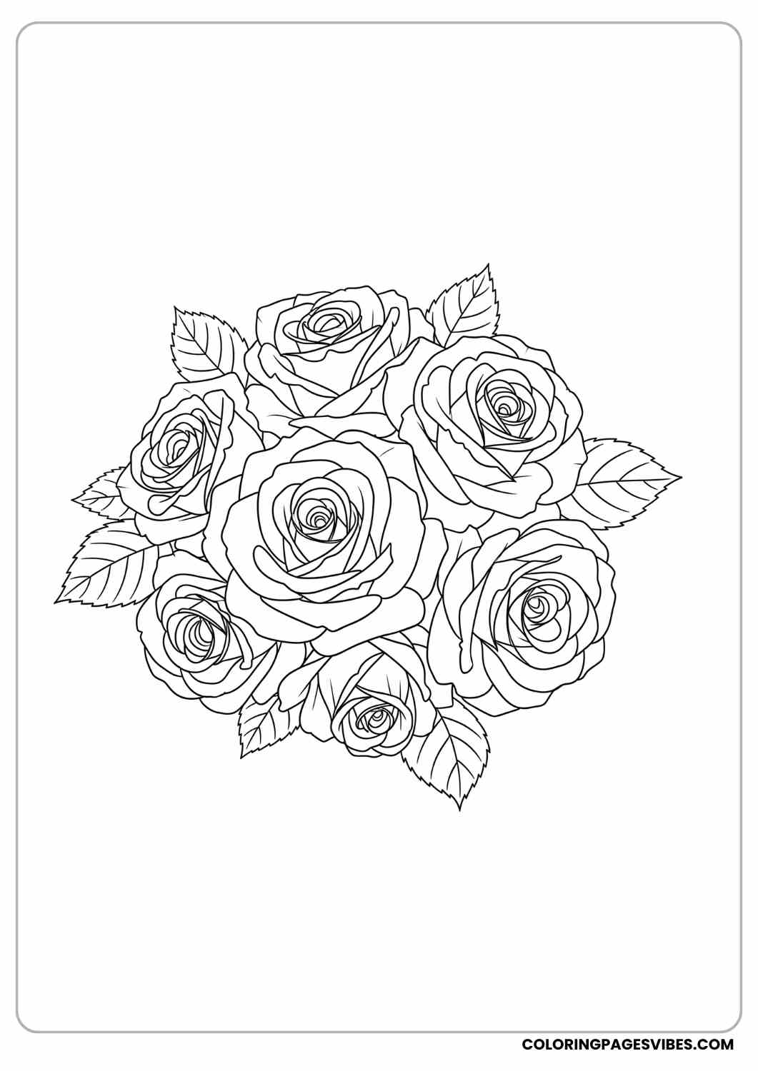 bouquet of roses coloring page