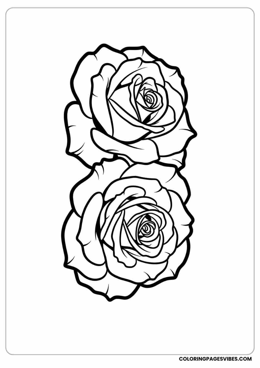 two roses coloring page coloring page