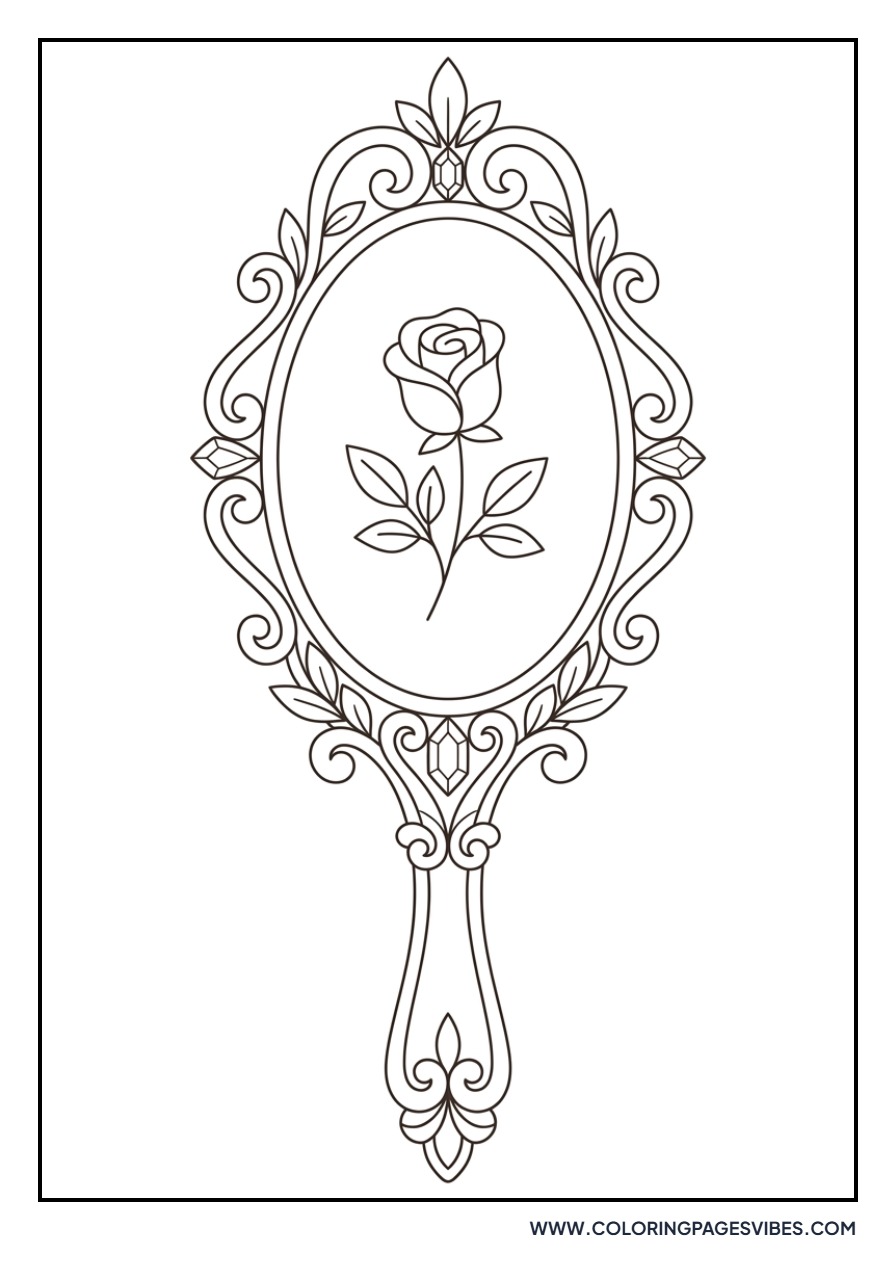 Rose and Handheld Mirror