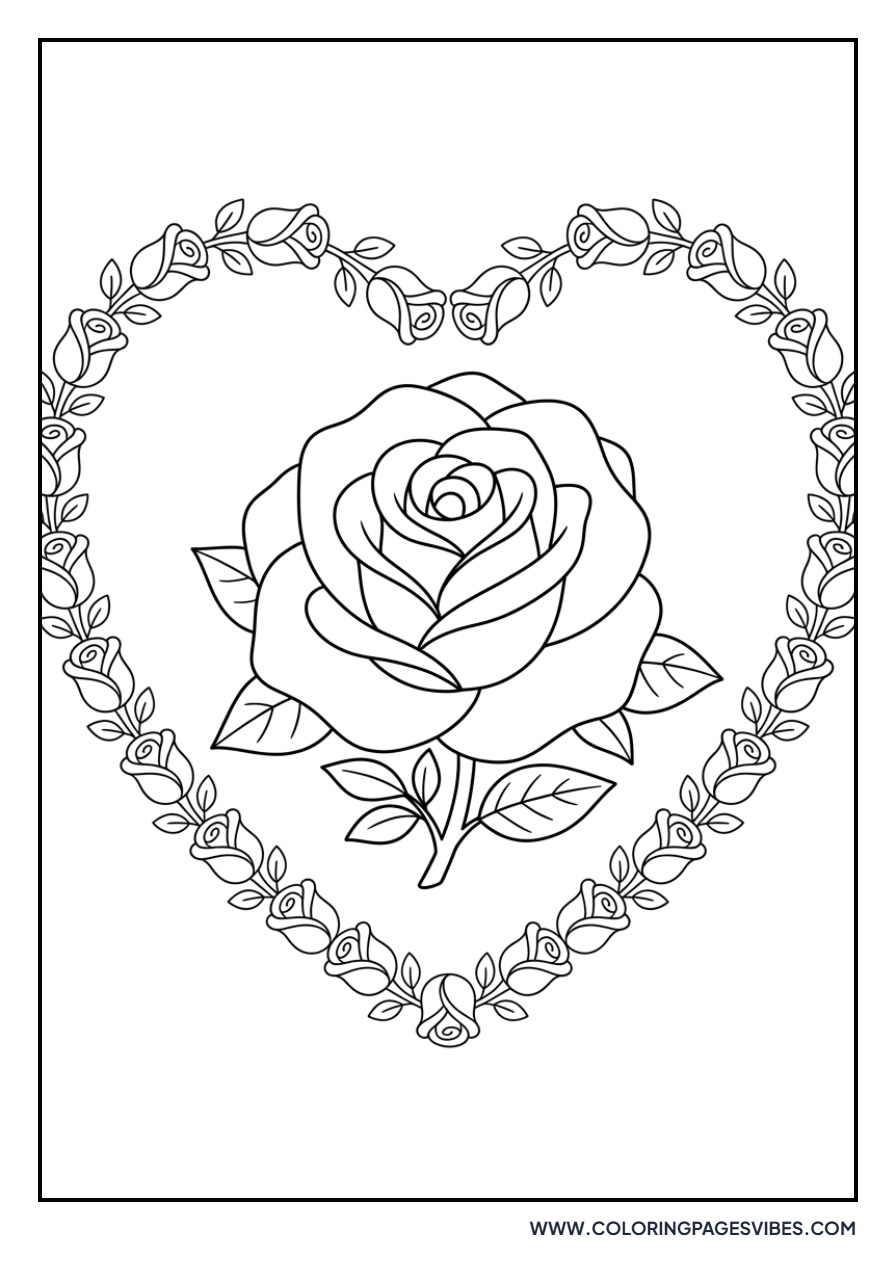 Rose and Heart Frame