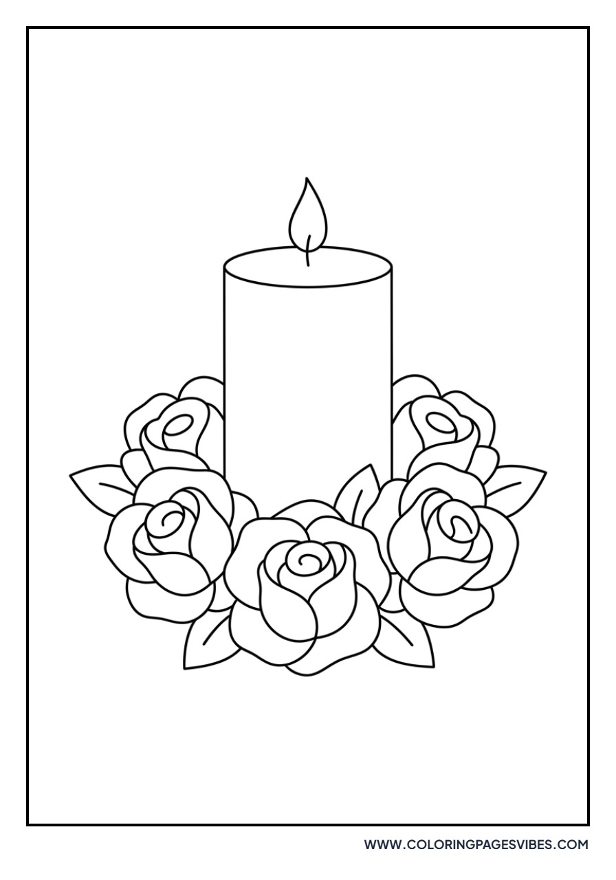 Rose and Lit Candle