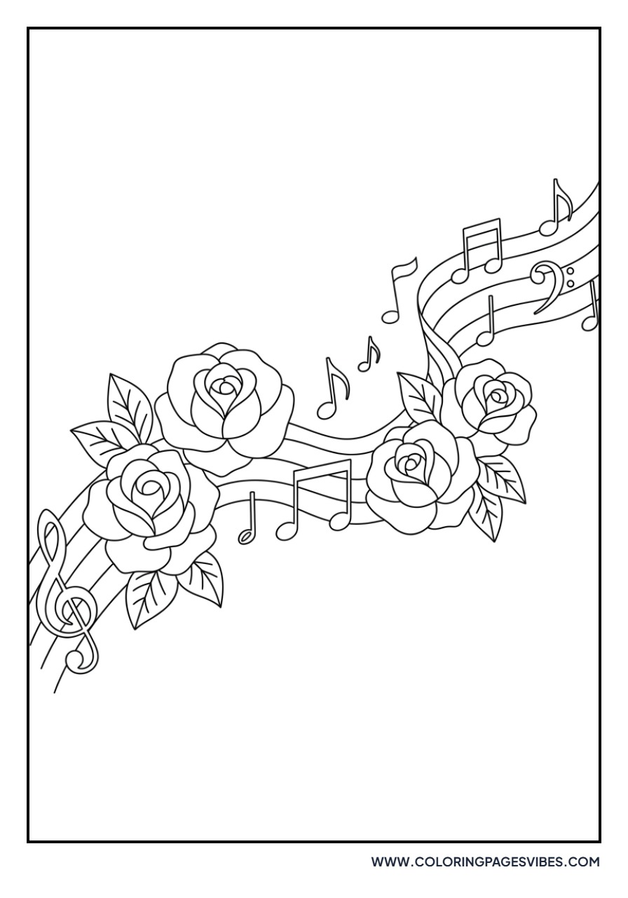 Rose and Music Notes