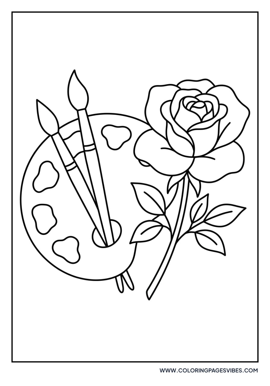 Rose and Paint Palette