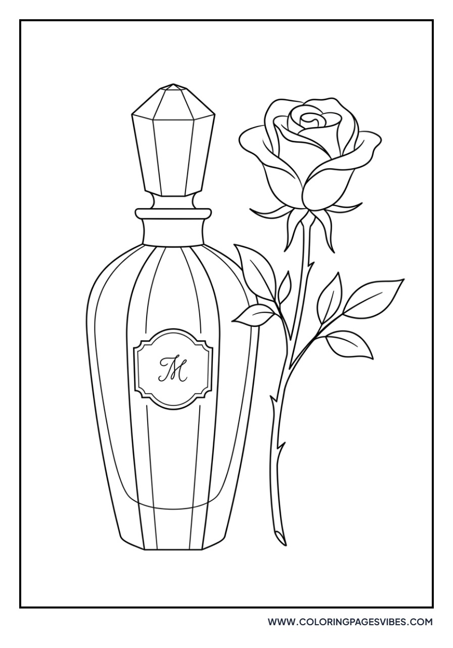 Rose and Perfume Bottle