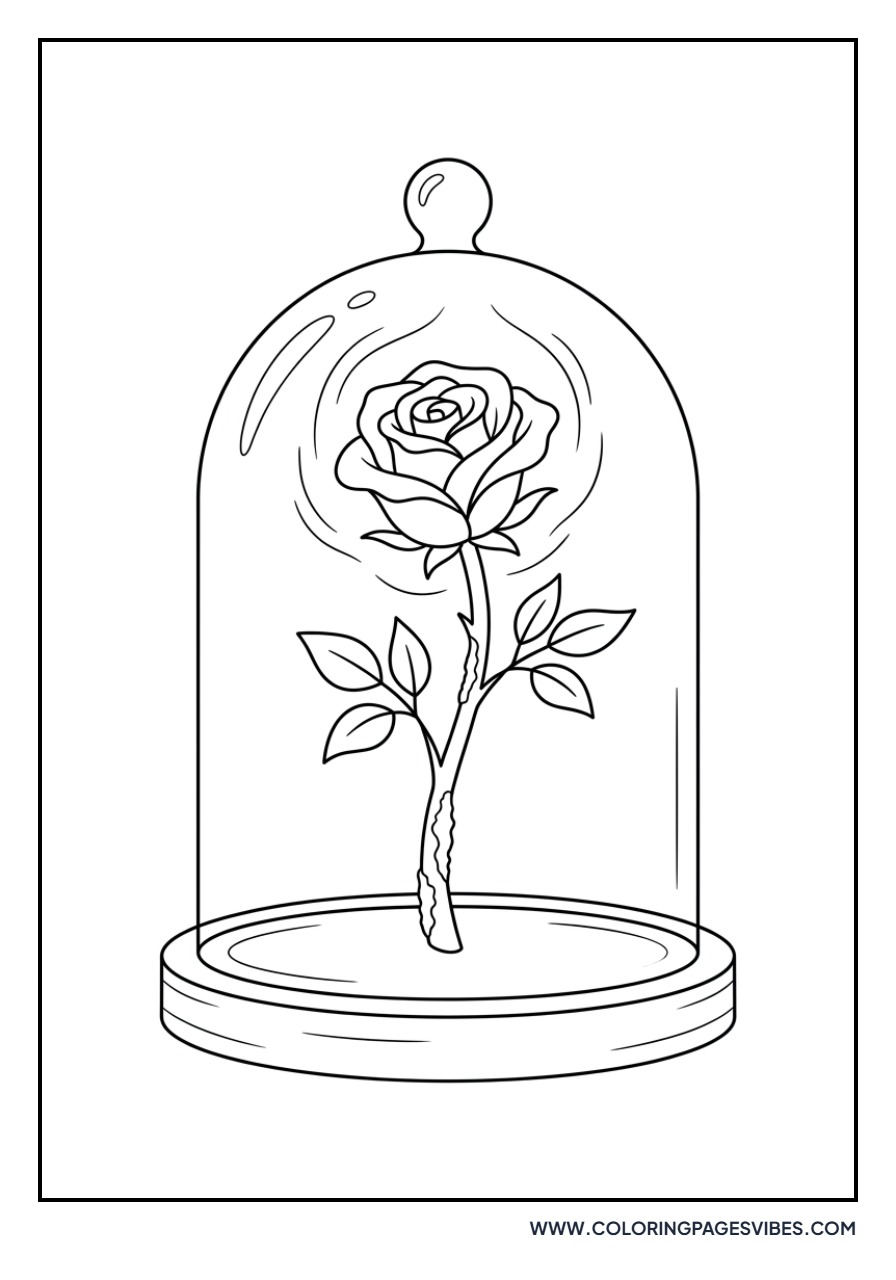 Rose in a Glass Dome