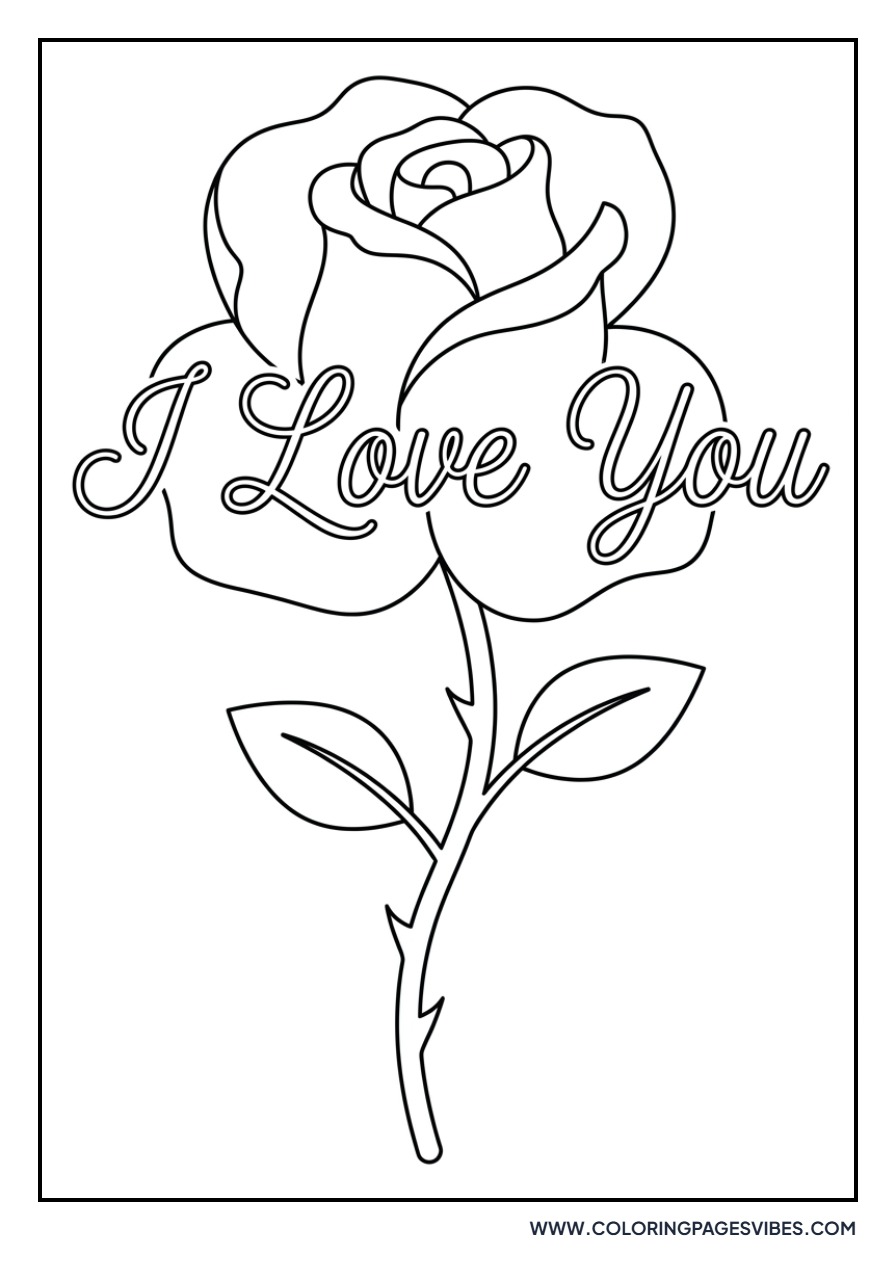 Rose with 'I Love You'