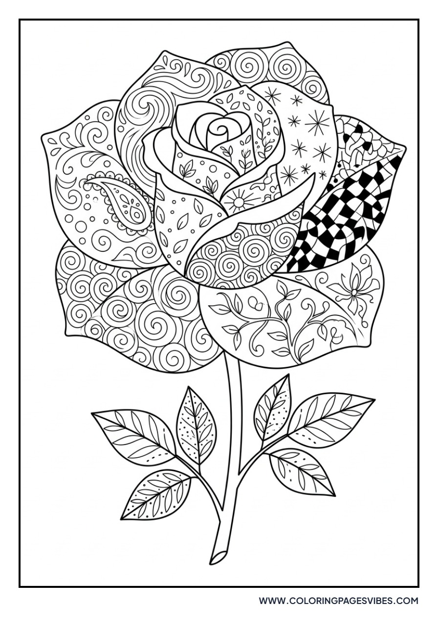 Zen Doodled Rose
