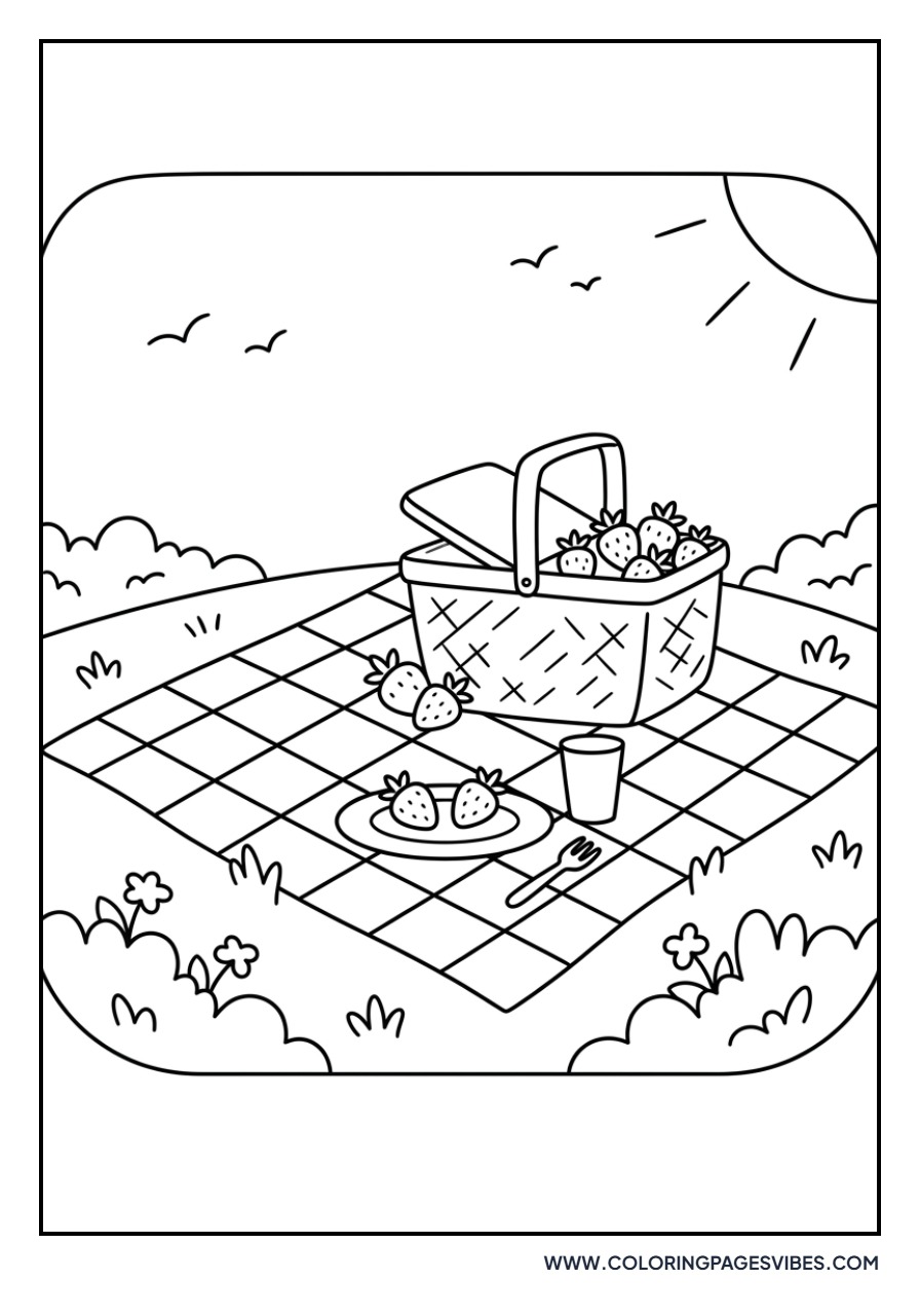 Basket on a Picnic Blanket