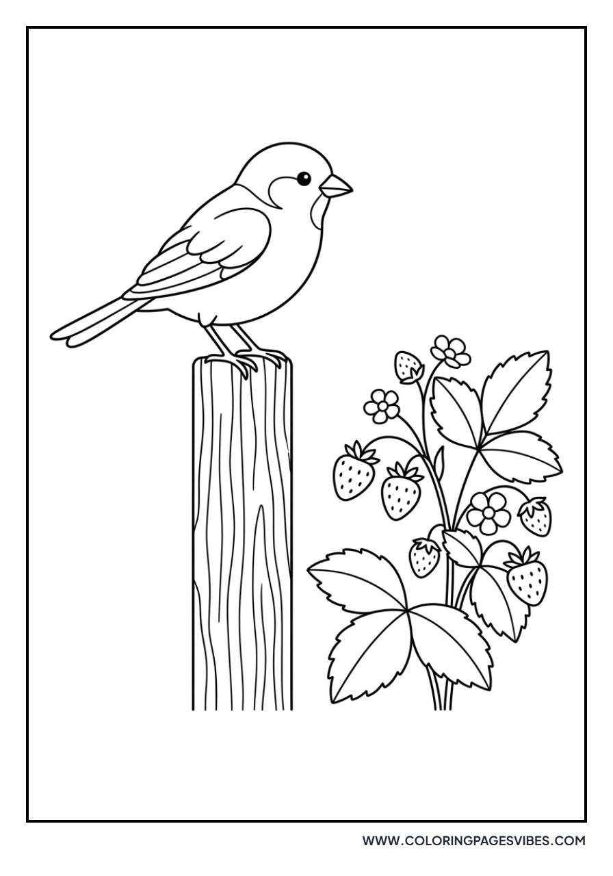 Bird and Strawberry