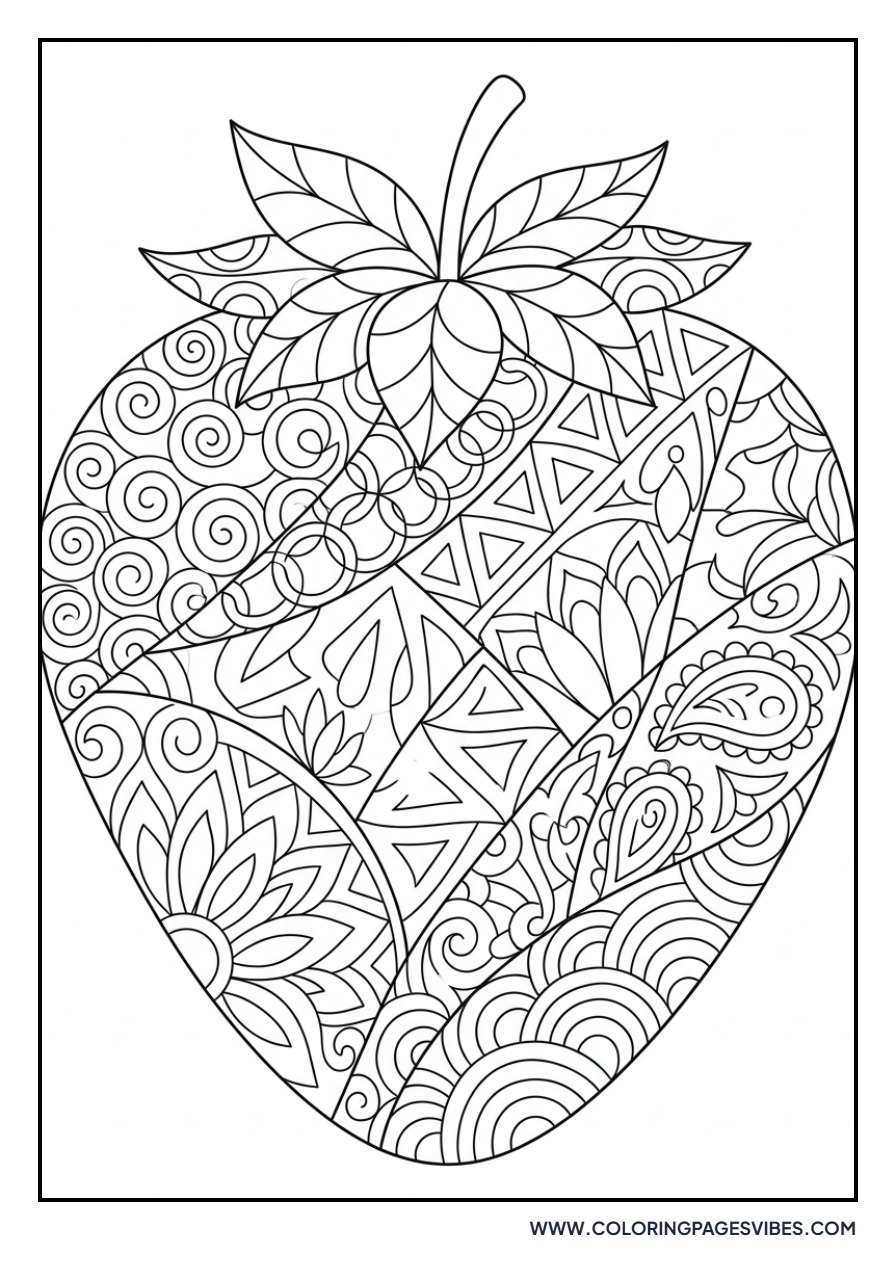 Geometric Strawberry Art
