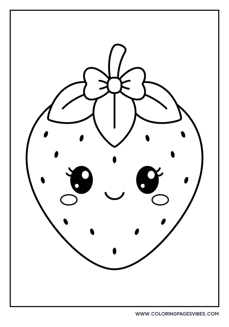 Kawaii Smiling Strawberry