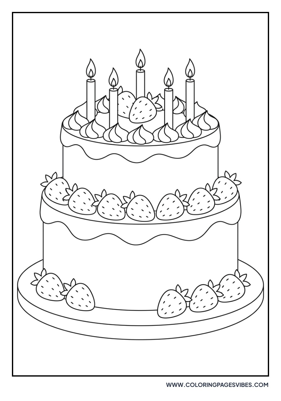 Strawberry Birthday Cake