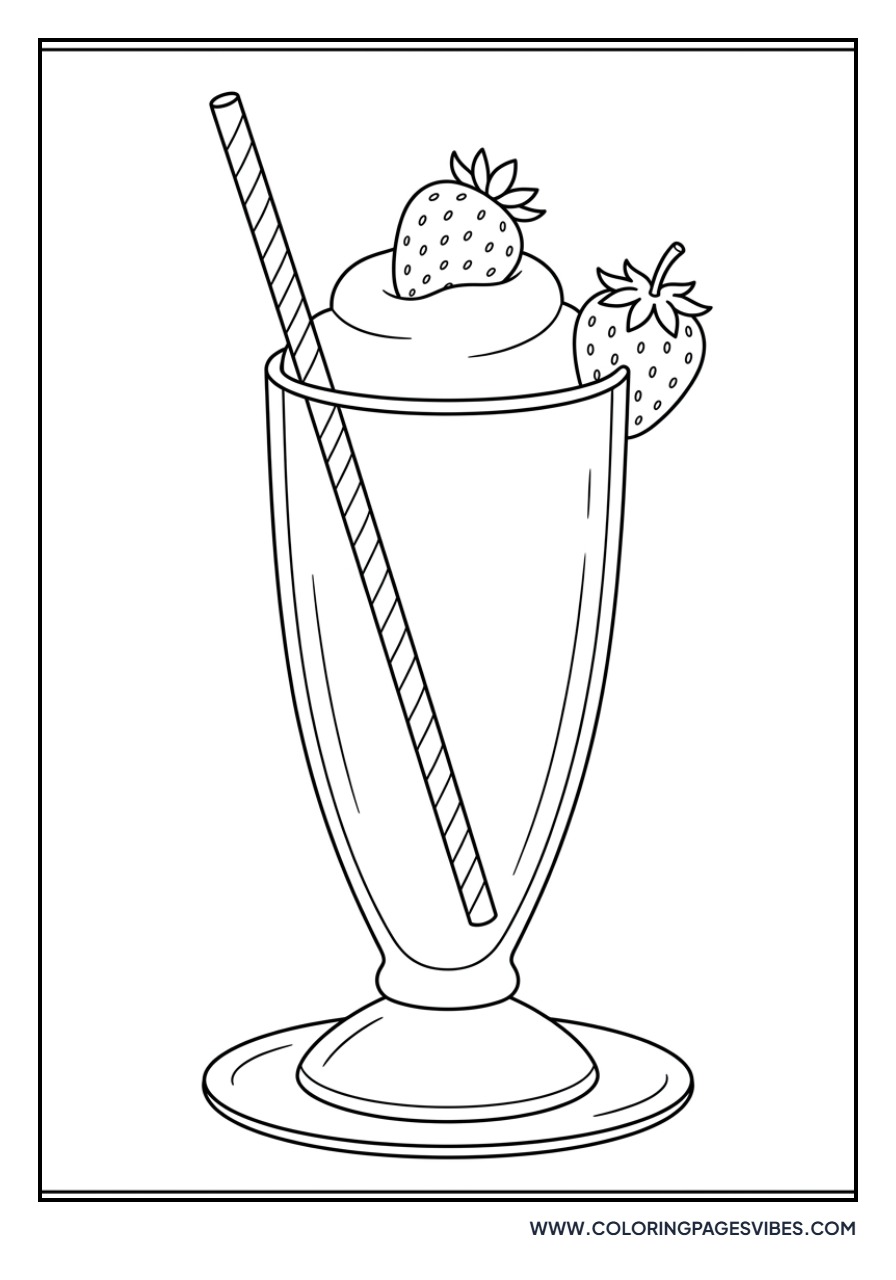 Strawberry Milkshake Glass
