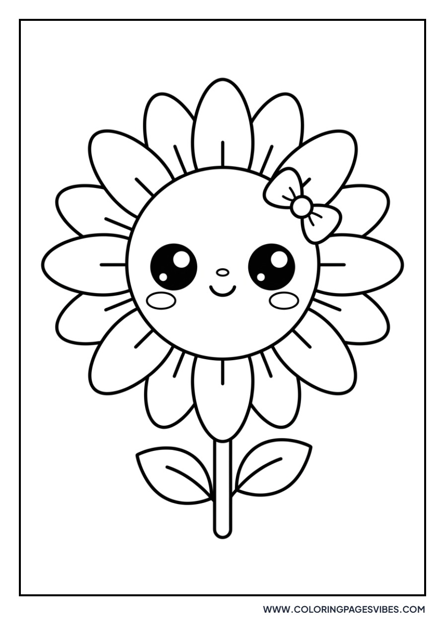 Kawaii Sunflower Character